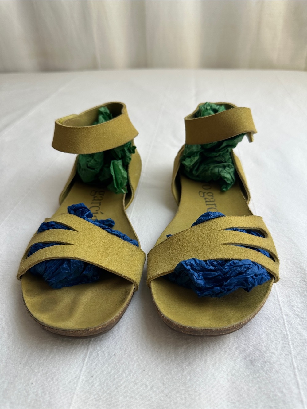 Pedro Garcia Olive Green Ankle-Strap Sandals